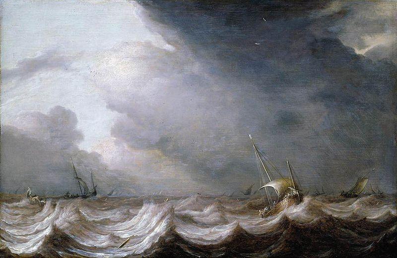 MOLYN, Pieter de Dutch Vessels at Sea in Stormy Weather oil painting picture